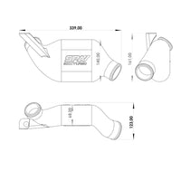 VW/Audi 1.8T 20V Turbo high flow pancake (lower intercooler pipe upgrade) Cast aluminum