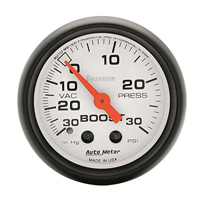Auto Meter 5703 Phantom Mechanical Boost Vacuum Gauge 30 inHg / 30 psi , 2 1/16