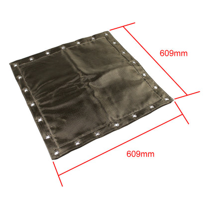Basalt Fiber Heat Protection Shield - Titanium Color - With eyelets for fixing - 23.85