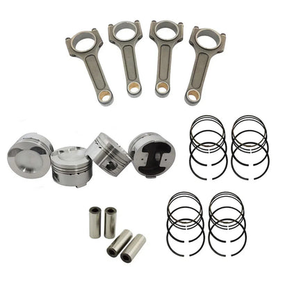 FORGED PISTON AND RINGS SET 83,5MM VW/AUDI 2.0L TSI + 144MM X 20MM HIGH PERFORMANCE STEEL BASIC CONNECTING ROD SET 3/8