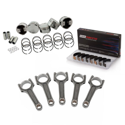 Forged piston and rings set 83mm VW 2.5L Jetta MK5 07k + VW 144mm x 20mm Super A connecting rod set 3/8