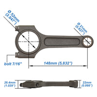 Chevy Euro C22 C22NE X22XE, C22XE, C22LET 148mmx21mm 4340 forged connecting rods A Beam