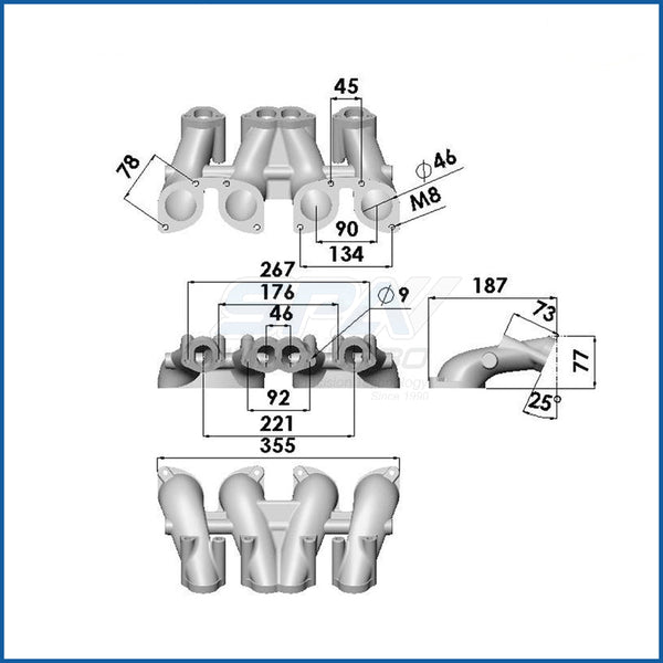 VW MKI MKII GTI 1.8L 2.0L 8v SOHC dual downdraft intake manifold