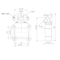 T4 Manifold 2 bolt type Wastegate Adapter 45 degree flange