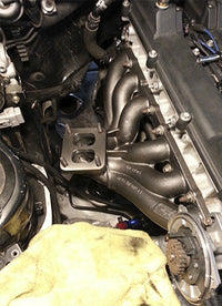 Toyota Supra Soarer Lexus IS300 GS 2JZ-GE T4 Twin Scroll Flow Top Mount Turbo Exhaust Manifold - 44mm Vband Wastegate Flange