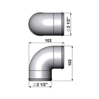 2.5†tight radius 90° elbow intake pipe