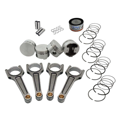 Forged flat top piston and rings set 83mm VW ABA 2.0L 8V + VW 159mm x 20mm Super A connecting rod set 3/8