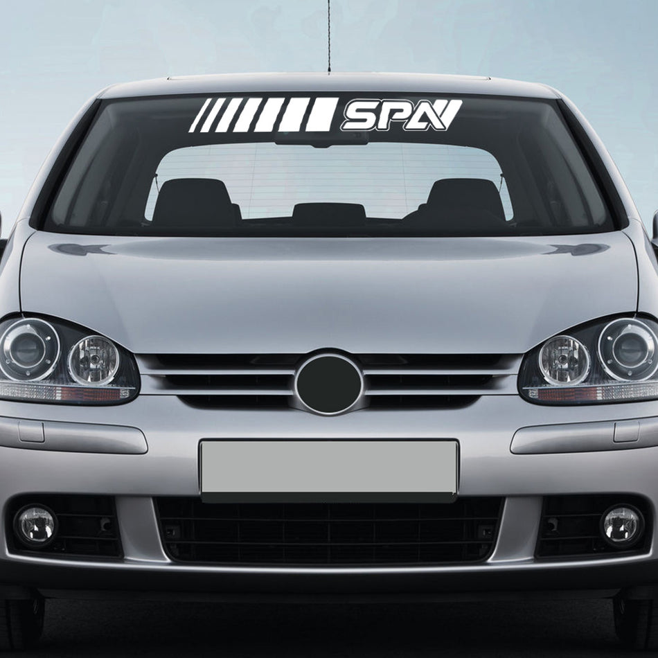 SPA Windshield Banner Decal White Universal 37.4 x 4.46 in