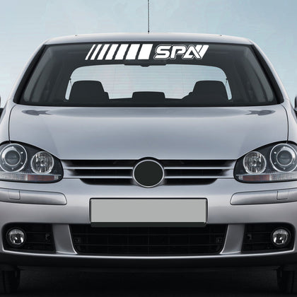 SPA Windshield Banner Decal White Universal 37.4 x 4.46 in