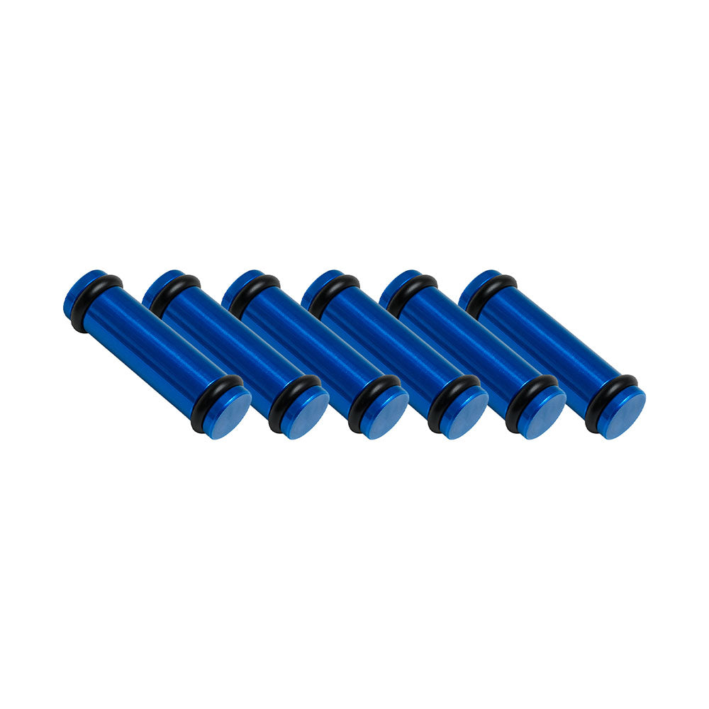 Billet EV14K (Compact) Aluminum Fuel Injector Block Off - 6 units - Blue