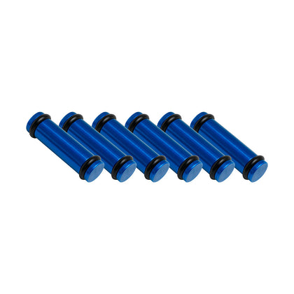 Billet EV14K (Compact) Aluminum Fuel Injector Block Off - 6 units - Blue