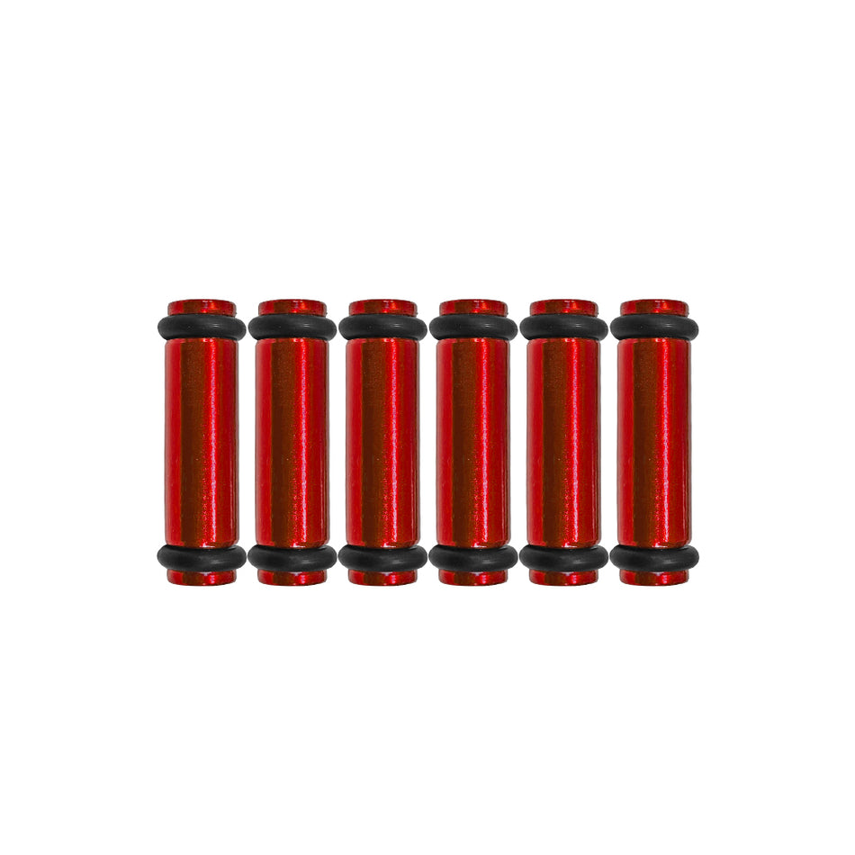 Billet EV14K (Compact) Aluminum Fuel Injector Block Off - 6 units - Red