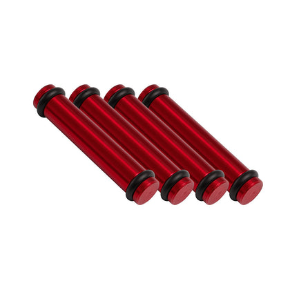 Billet EV14L (Long) Aluminum Fuel Injector Block Off - 4 units - Red