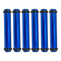 Billet EV14L (Long) Aluminum Fuel Injector Block Off - 6 units - Blue
