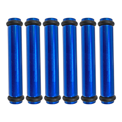 Billet EV14L (Long) Aluminum Fuel Injector Block Off - 6 units - Blue