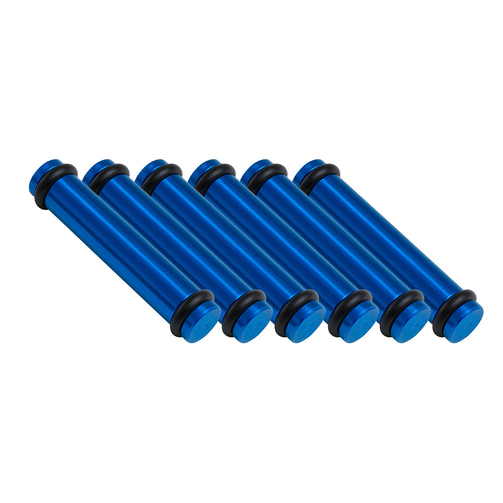 Billet EV14L (Long) Aluminum Fuel Injector Block Off - 6 units - Blue