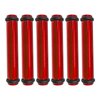 Billet EV14L (Long) Aluminum Fuel Injector Block Off - 6 units - Red