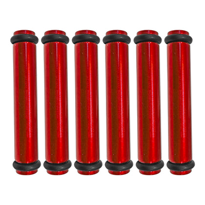 Billet EV14L (Long) Aluminum Fuel Injector Block Off - 6 units - Red