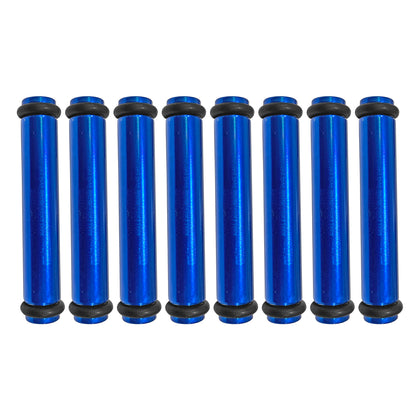 Billet EV14L (Long) Aluminum Fuel Injector Block Off - 8 units - Blue