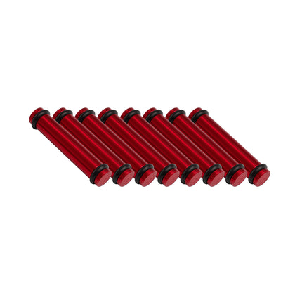 Billet EV14L (Long) Aluminum Fuel Injector Block Off - 8 units - Red