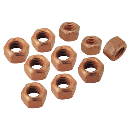 M8 x 40mm Studs + Copper-Plated M8 Nuts - 12mm hex - set of 10