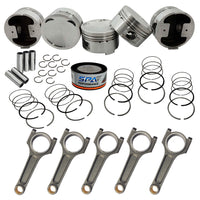 High Performance Turbo Exhaust Manifold + FORGED PISTON AND RINGS SET 83MM + STEEL BASIC CONNECTING ROD SET 7/16" BOLT (1000HP) for VW 5 cyl 2.5L 20v FSI T3