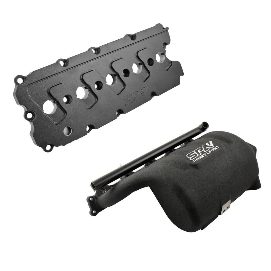 Cast Aluminum Valve Cover + Intake Manifold WITH FUEL RAIL for VW 2.5L 5 CYLINDER 20V 07K - Black - PRE SALE