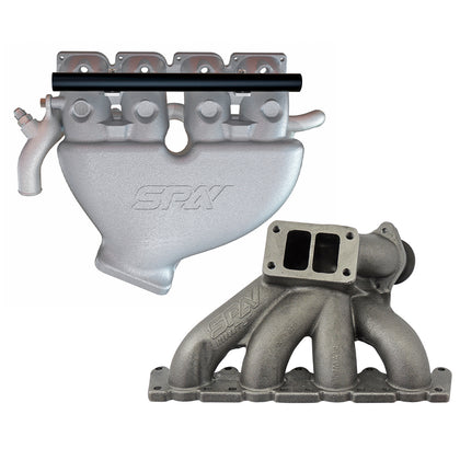 VW B5 T3 top mount turbo twin scroll manifold wastegate V-Band + Cast Aluminum Intake Manifold for longitudinal with 4 injectors Fuel Rail Kit (without throttle bolt holes) PRE SALE