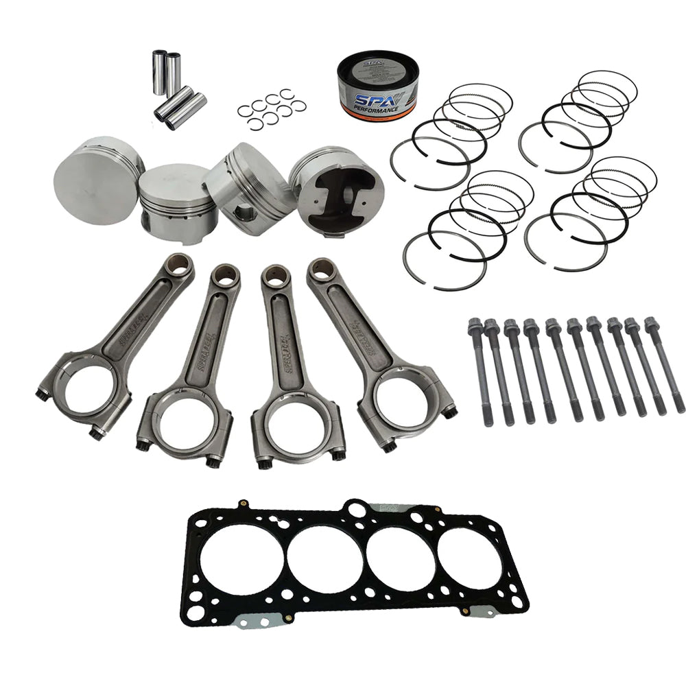 Forged flat top piston and rings set 83mm VW ABA 2.0L 8V + High Compression Head Gasket - 0.9mm + 136mm head stud set