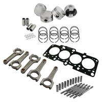 Forged flat top piston and rings set 83.5mm VW ABA 2.0L 8V + VW 159mm x 20mm Super A connecting rod set 3/8" bolt (1000hp) + Decompression Head Gasket Spacer - 1.5mm + 136mm head stud set