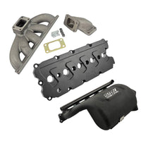 Turbo manifold, cast aluminum valve cover & intake manifold WITH FUEL RAIL for VW Jetta/Golf MK4 2.5L 5-cyl 20V 07K - Black