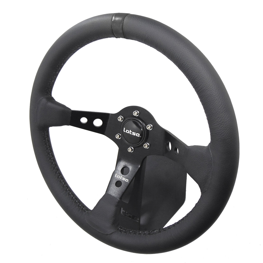 LOTSE DAKAR Steering Wheel - Leather Black Stripe