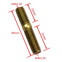 M8 x 40mm Studs + Copper-Plated M8 Nuts - 12mm hex - set of 10