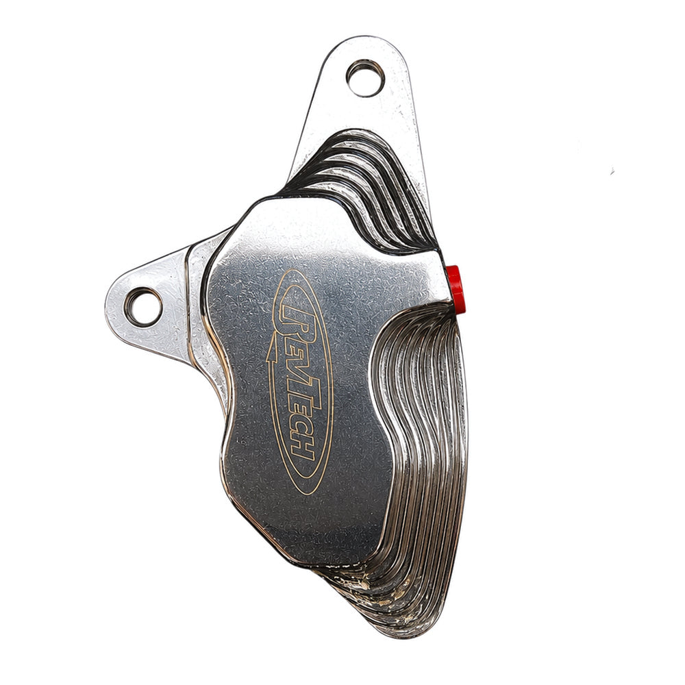 RevTech Billet Aluminum Motorcycle Brake Caliper Polished Finish Dual Piston Used