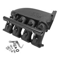 Cast Aluminum Intake Manifold for transverse VW/AUDI 1.8T with 4 injectors Fuel Rail Kit (right side without throttle bolt holes) - Black