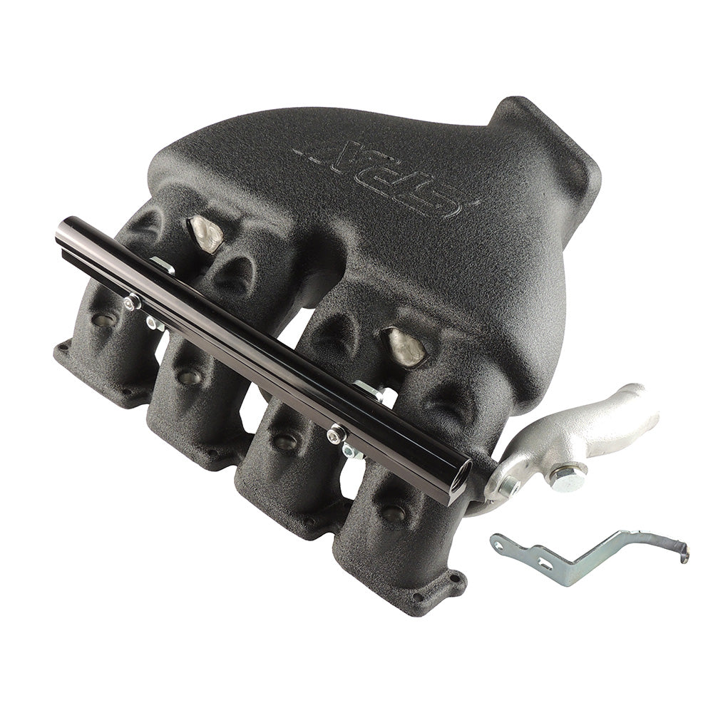Cast Aluminum Intake Manifold for longitudinal VW/AUDI 1.8T with 4 injectors Fuel Rail Kit (OEM throttle) Black