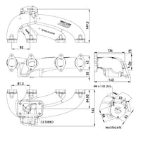 VW 1.8 / 2.0 8V CROSSFLOW TURBO MANIFOLD T3