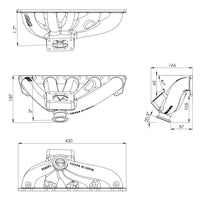 VW Jetta / Golf MK5 2.5L 5 cylinder 20V 07K T3 top mount turbo manifold + COMETIC .060 HTS Exhaust Gasket - PRE SALE