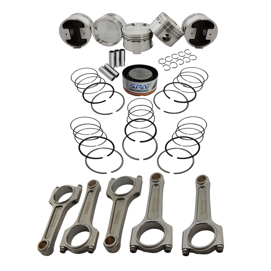 Forged piston and rings set 83mm + 144mm x 20mm High Performance Connecting Rod Set 7/16" bolt (1100hp) for Fiat/Lancia inline 5cyl 20V