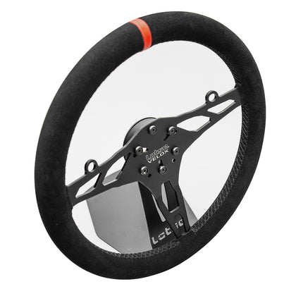 LOTSE Velox Lightened Steering Wheel - Black Coated / Red Stripe