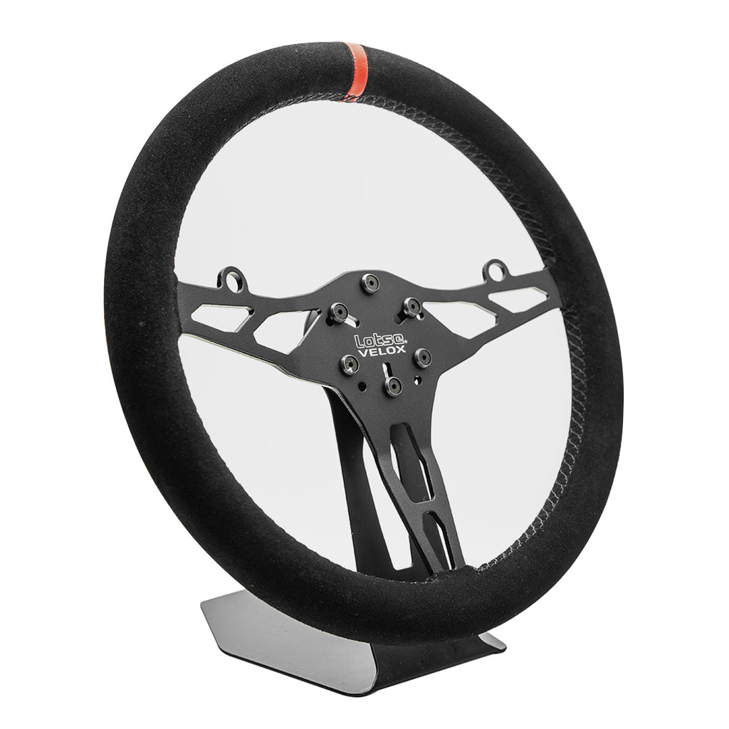 LOTSE Velox Lightened Steering Wheel - Black Coated / Red Stripe