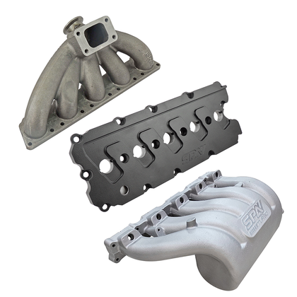 Turbo manifold, cast aluminum valve cover & intake manifold for VW Jetta/Golf MK5 2.5L 5-cyl 20V 07K.