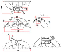 Honda B-series T3 turbo manifold