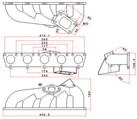 Forged piston and rings set 83mm VW 2.5L Jetta MK5 07k + High Performance Turbo Exhaust Manifold