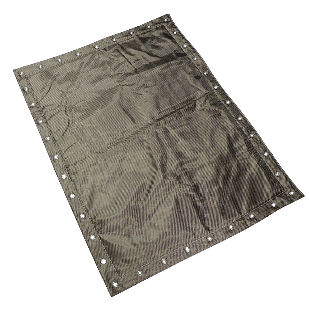 Basalt Fiber Heat Protection Shield - Titanium Color - With eyelets for fixing - 35.98" x 47.99"