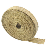 Yellow/Tan color exhaust wrap 1in + Stainless steel zip ties - 1in x 33ft