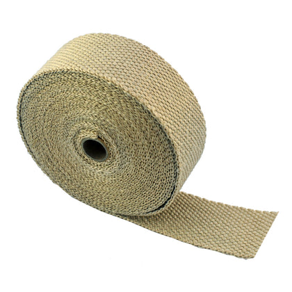 Yellow/Tan color exhaust wrap 2in x 33ft + 8 Stainless steel zip ties