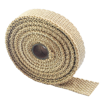 Yellow/Tan color exhaust wrap 1in + Stainless steel zip ties - 1in x 16ft