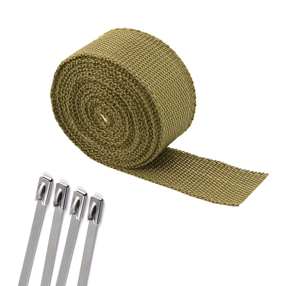 Titanium exhaust wrap 2in x 16ft  + 4 Stainless steel zip ties