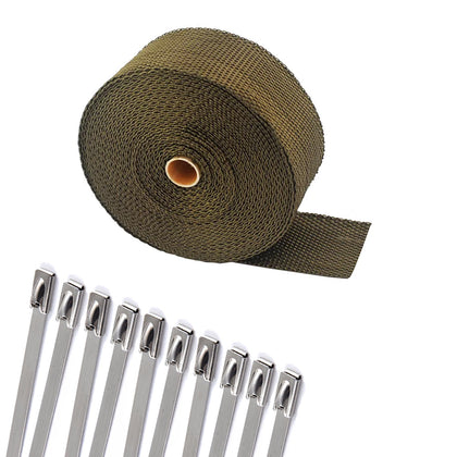 Titanium exhaust wrap 2in x 50ft + 10 Stainless steel zip ties